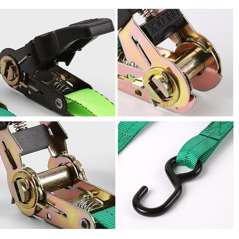 10/8M x 25mm Corda di tensione per auto Cinghia di legatura Forte cintura a cricchetto Borsa per bagagli Cargo Ancoraggio con tenditore di corda Fibbia in metallo Traino