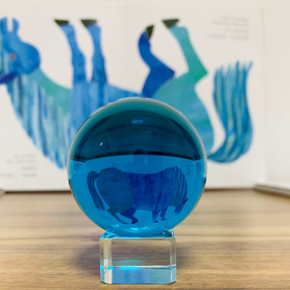 30/40# Lake Blue Crystal Ball Paperweight Glass Photography Ball Magic Ball ,Travel Take Picture,Kids Favor ,Fengshui Decor
