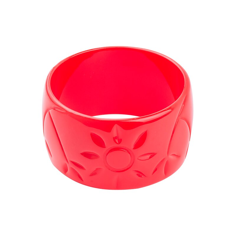 Brazalete de resina de con grabado de flores del sol para mujer, brazaletes de , Pulseras anchas acrílica para mujer, abalorio Simple, joyería para: red
