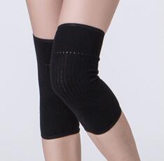 1 Pair Cashmere Warm Kneepad Wool Knee Support Men and Women Cycling Lengthen Prevent Arthritis Knee Pad: Black