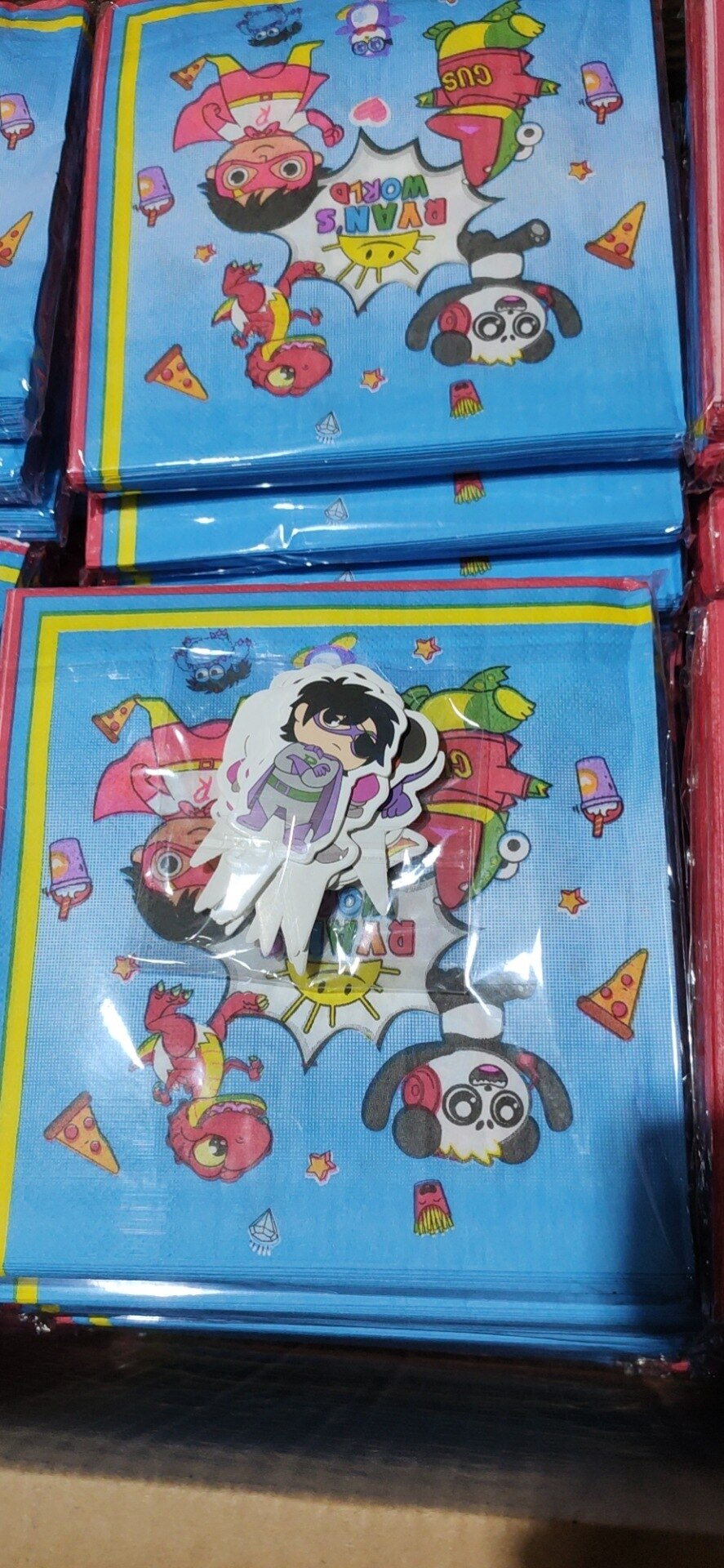 disposable party decoration red Ryan theme birthday children's cup and saucer banner top hat party supplies baby shower: napkin x 20