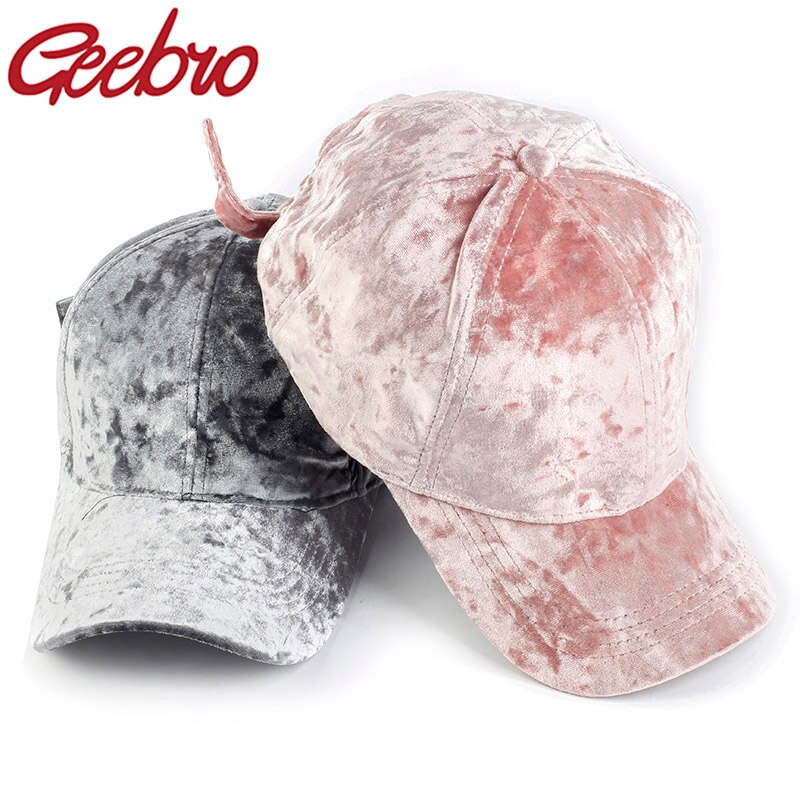 Geebro-gorra de béisbol con visera para hombre y mujer, gorro de béisbol con visera de algodón, estilo Hip Hop, informal, cálido, de terciopelo, para invierno