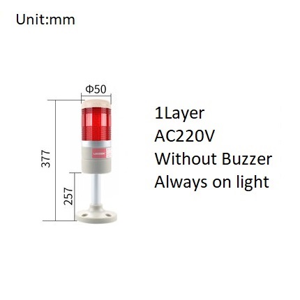 Stack Lamp Industrial Machine Emergency LED Warning Light Tower Straight Rod Disk Base DC12V/24V AC110V/220V without Buzzer: 1Layer 220V no Buz