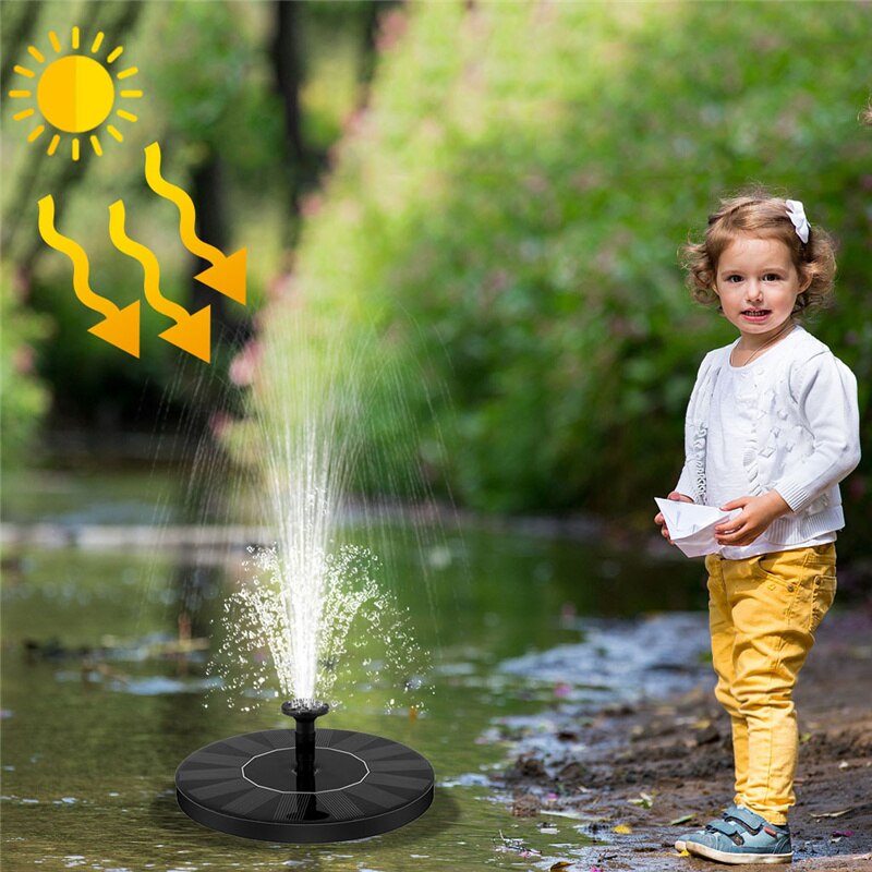 Solar Fountain Pump, 1.4W Free Standing Floating Solar Bird Bath Water Pumps for Garden, Patio, Pond, Pool and Outdoor