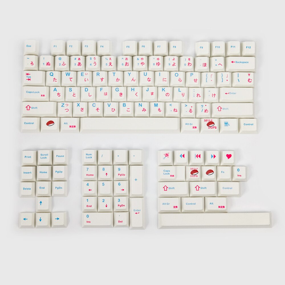 120 Key PBT Keycaps - Dye-Sublimation - Cherry Profile - Japanese Legend - for Cherry MX Mechanical Keyboards: Default Title