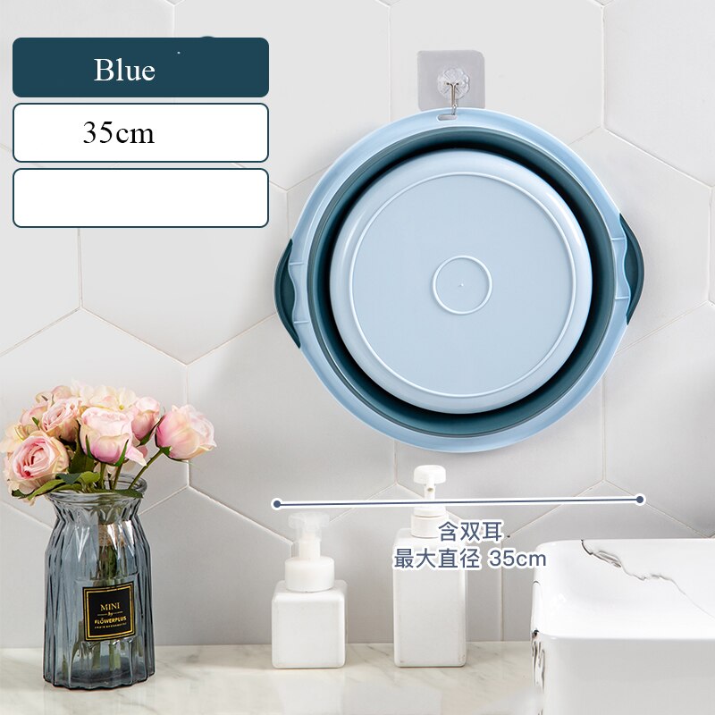 39cm pliable en plastique et Portable bassins lavabos pliant buanderie baignoire salle de bains cuisine accessoires voyage pliant lavabo: 35cm light blue