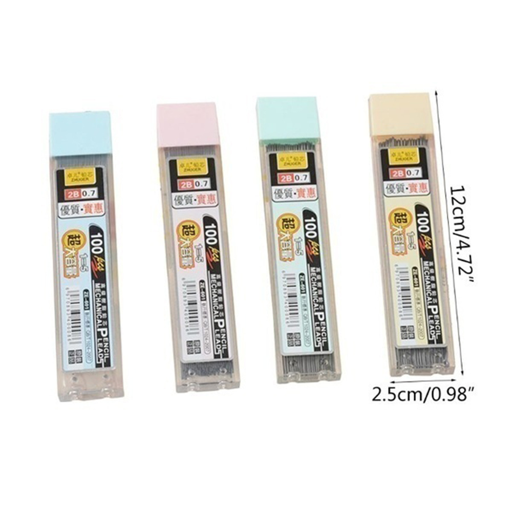 100 Pcs/Box 0,5/0,7mm Graphit Blei 2B Mechanische Bleistift Ersetzen Blei Bleistift Refill Löschbaren Glattes Schreiben zeichnung Schreibwaren