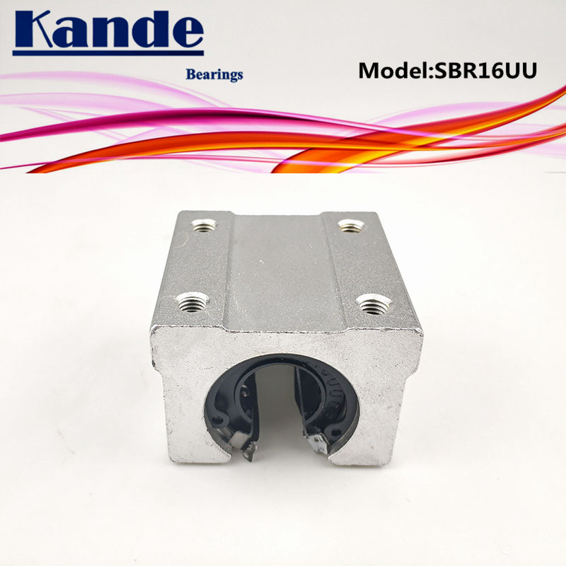 Rodamientos Kande 4 Uds SBR16UU SBR16 UU SBR16 rodamiento partes de bloque CNC diapositiva de 16mm de guía lineal SBR16 16mm SME16UU las PYME SBR