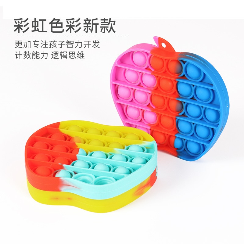 Push Bubble Fidget Toys pop it Autism Special Needs Stress Reliever Helps Relieve Stress and Increase Focus Soft Squeeze Toy