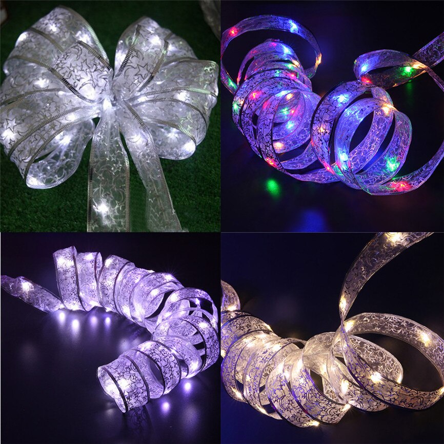 40 LED Lamp String Ribbon Window Curtain Lights String Lamp House Party Decor Striking Christmas Desk Decor Lamp Tape Dec#1