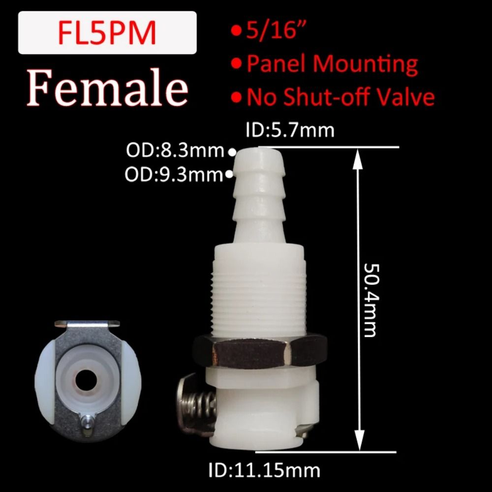 1Pcs Tube Connector Hose Joint Disconnect Fitting Coupling Male Female Quick Coupler 5/16 3/8 L-Series Hose Barb Valved: Yellow