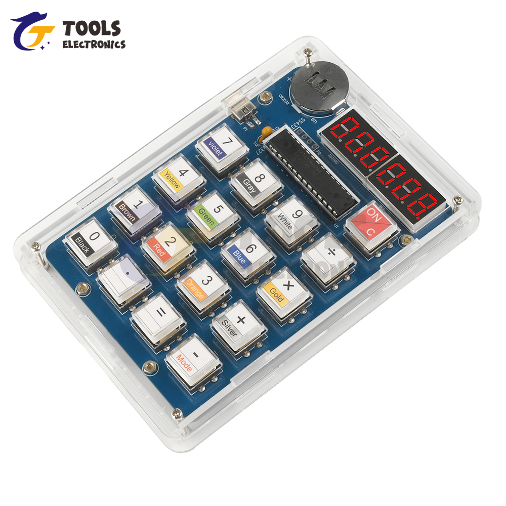 6--- sifret kalkulatorsett, gjør-det-selv-loddeøvelsessett, mcu-loddeopplæringe, eksperimentøvelse, gjør-det-selv-loddeprosjekt, elektronikksett