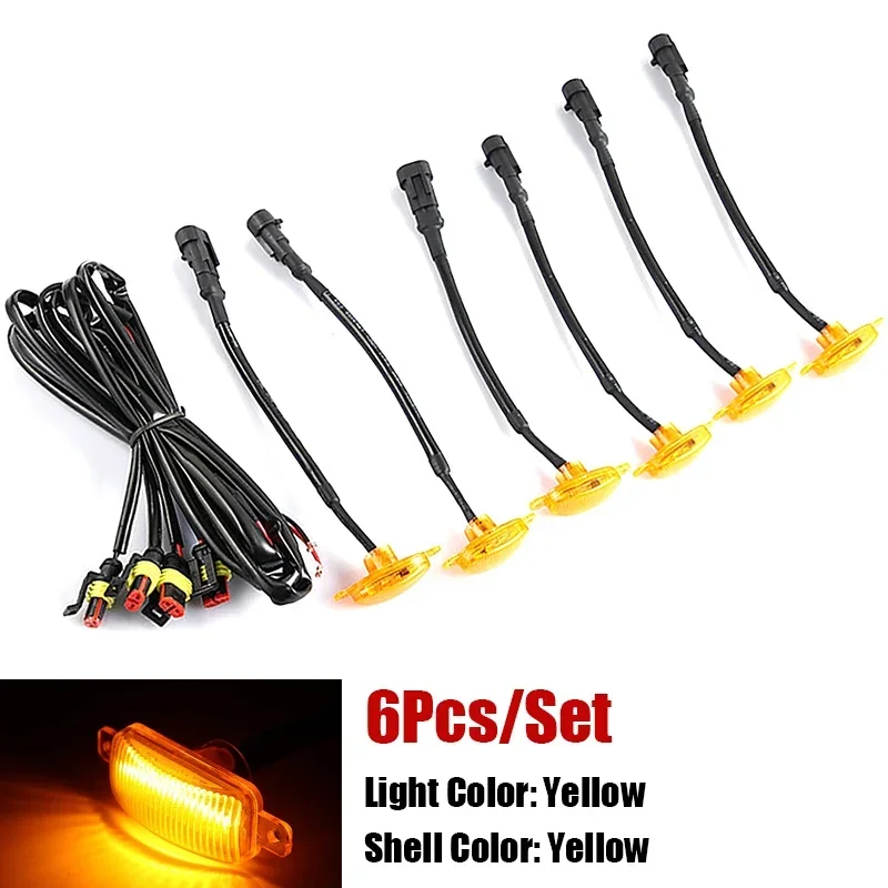 Luces LED universales para coche, luces LED delanteras para parrilla con arnés, lámpara de ojo de águila para camioneta todoterreno, SUV, Ford, Toyota, accesorios para coche: Rojo