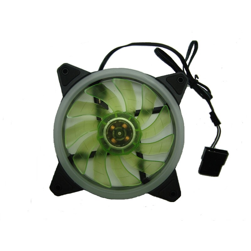 120mm aurora fan pc case fan 3 pin +4 pin led halo computer kølevifte hydraulisk leje ventilador pc køler 12v: Grønt lys