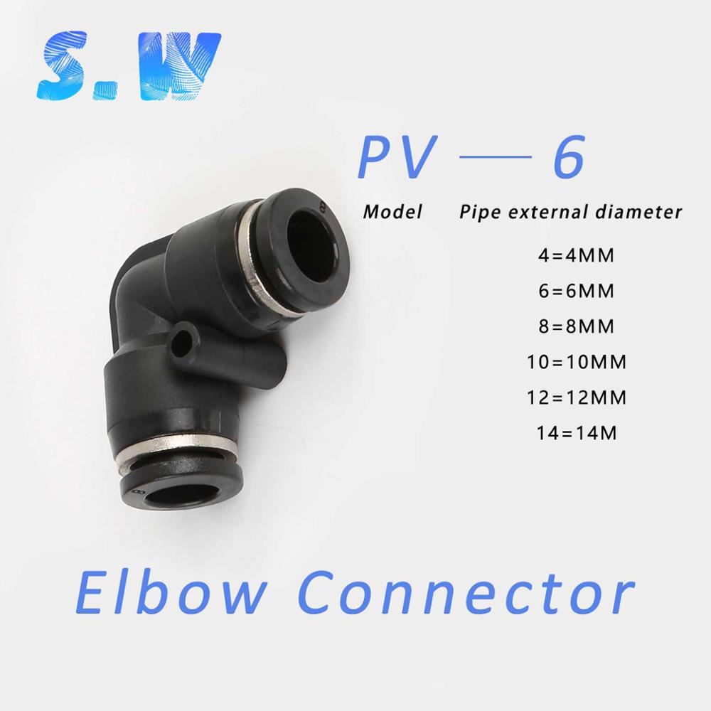 Pneumatische Montage Schnell gemeinsam L Geformt 4mm 6mm 8mm 10mm 12mm 14mm 16mm OD Schlauch-Rohr Ellenbogen berühren drücken in Stecker