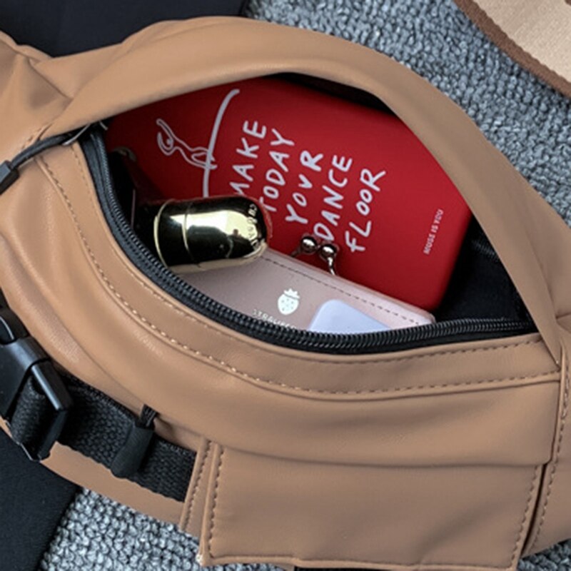 Pu leren heren schoudertas outdoor sport messenger bag waterdichte vrijetijdstas borsttas riem heuptas