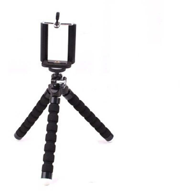 Trépied flexible poulpe support Selfie support extensible monopode style support pour téléphone portable caméra: Black