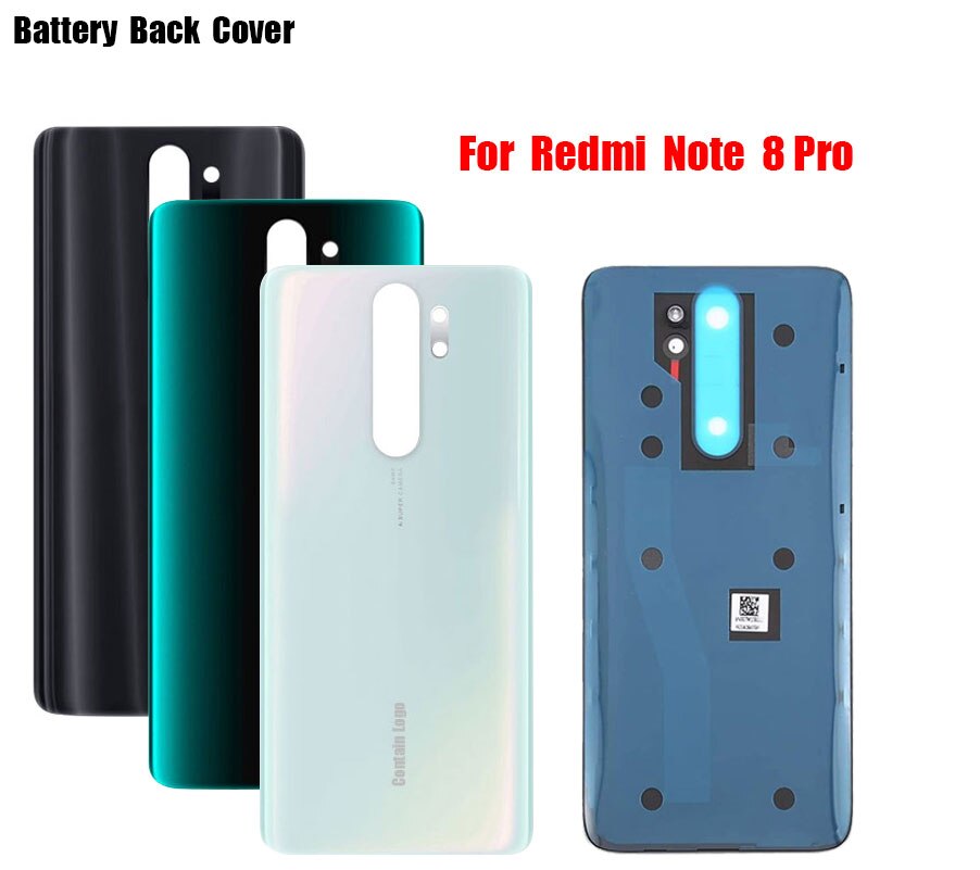 Pour Xiaomi Redmi Note 8 Pro couvercle de batterie panneau arrière en verre boîtier de porte arrière remplacer pour Redmi Note 8 couvercle de batterie arrière