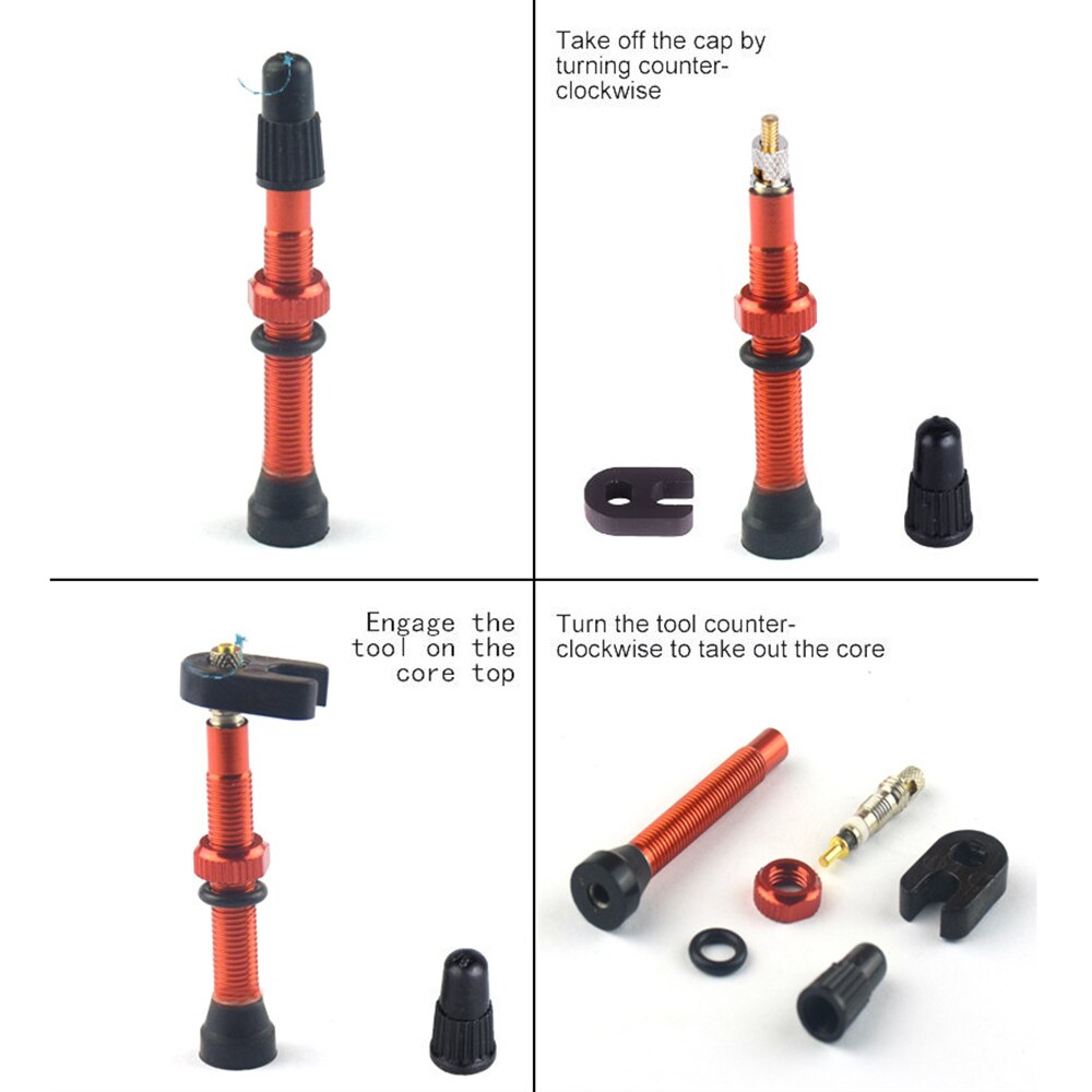 2 Pcs/set Mountain bike road bike tubeless vacuum valve presta 48/60/78mm nozzle aluminum alloy bicycle tire accessories