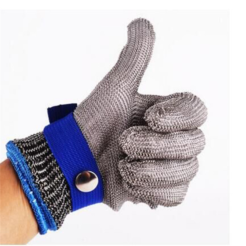 Veiligheid Cut Proof Steekwerende Rvs Handschoenen Metal Mesh Slager Handschoen 4 maten Hoge Prestaties Niveau 5 Bescherming