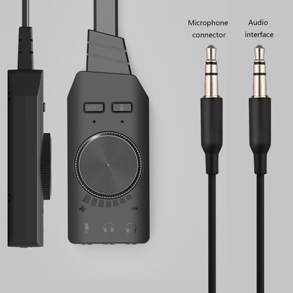 7.1 USB 2.0 Sound Card External Microphone Audio Adapter Soundcard USB to Jack 3.5mm Cable Adapter For PC Laptop Free Drive