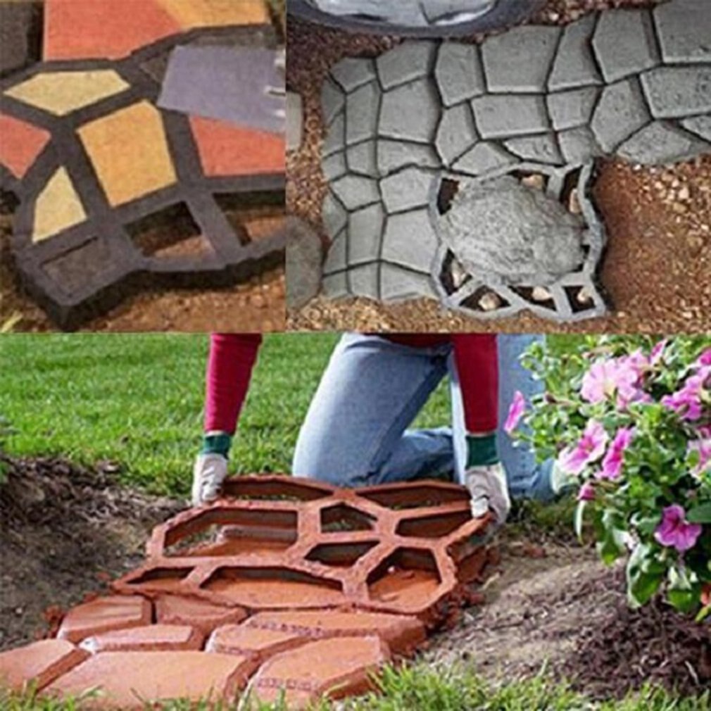 Nowy DIY plastikowa forma robić robienia ścieżki kostki brukowej cementowe formy ceglane kamienna podłoga droga formy betonowe chodnik robić ogrodu Dom patio producent