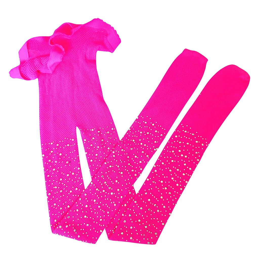 Kids Girls Mesh Kids Girls Mesh Fishnet Stockings Kids Girls Pantyhose Flash Tights Pretty Lightning Girls Stockings: Hot Pink