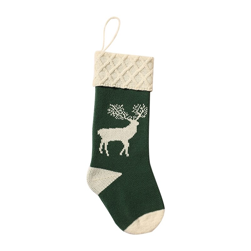 1pc julstrumpor hängande julgransdekoration prydnader år strumpor sport socksym: Grön