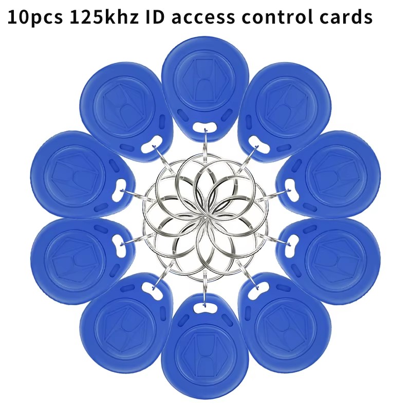Tarjeta de Control de acceso RFID de 125KHz, llavero EM4100, Chip de solo lectura, etiqueta de identificación, tarjeta de proximidad para Control de acceso, tiempo de asistencia, 10 Uds.: MARRÓN