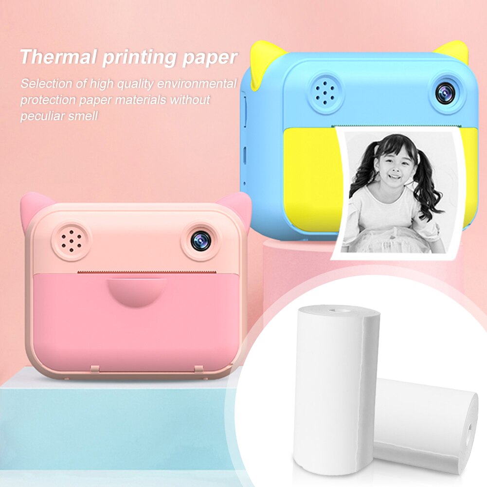 Rouleau de papier imprimé pour appareil photo, sans odeur, , Non adhésif, recharge de papier thermique, appareil photo instantané pour enfants