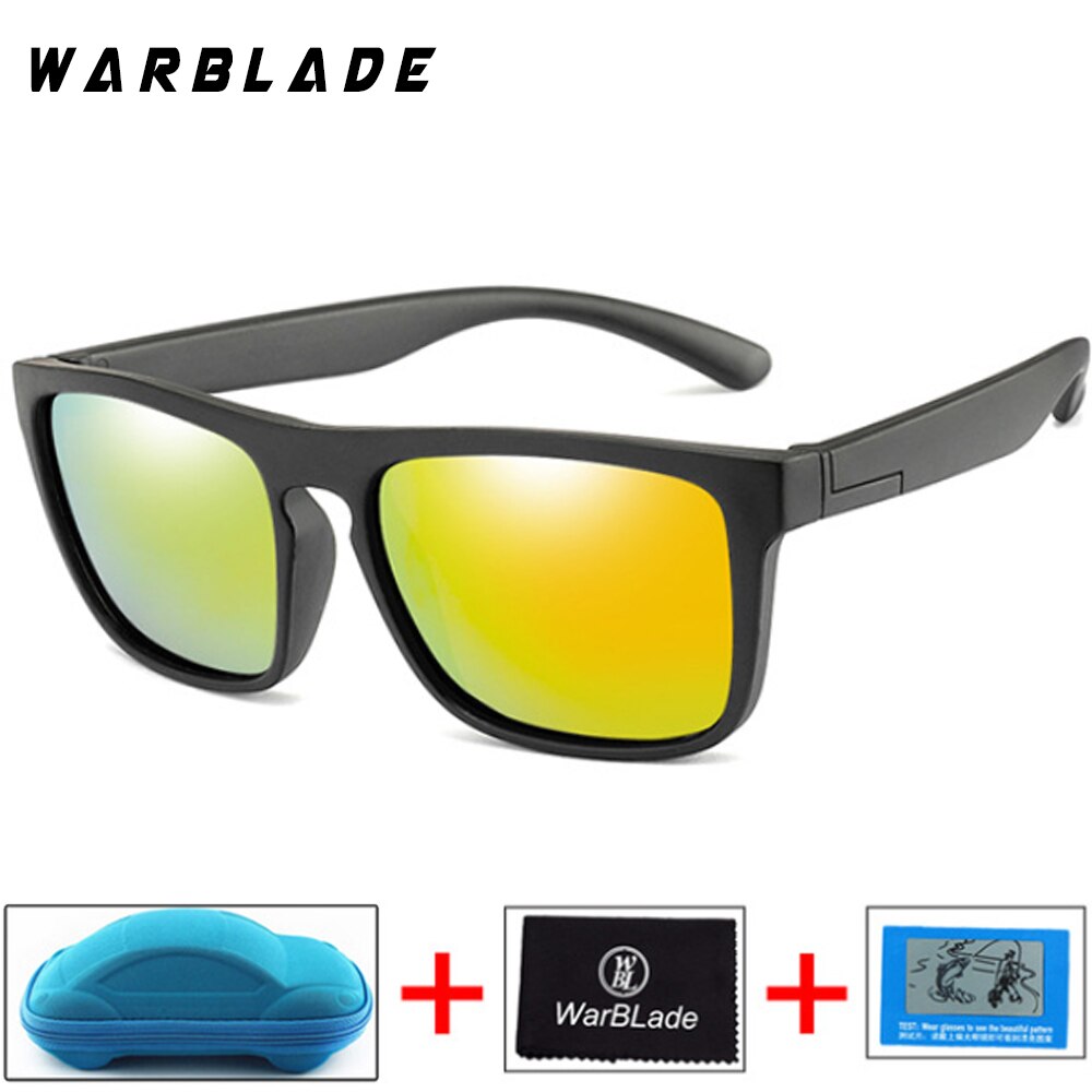 WBL Kinderen Kids Zonnebril Jongens Meisjes Gepolariseerde Zonnebril Baby Baby Siliconen Flexibele Veiligheid Frame Shades Eyewear UV400: black yellow B