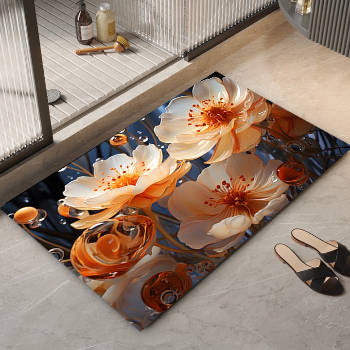 Décoration de la maison salle de bain tapis de sol absorbant chambre salon entrée tapis maison cuisine imprimé tapis de sol: 1200 millimètres x 1200 millimètres / Violet