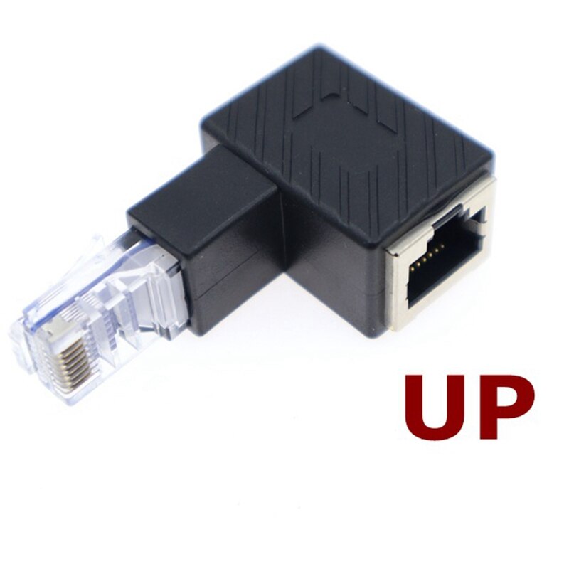 5PCS 90 Degree UP Down Left Right RJ45 Cat 5E 6E Cat7 Male to Female Lan Ethernet Network Extension Adapter