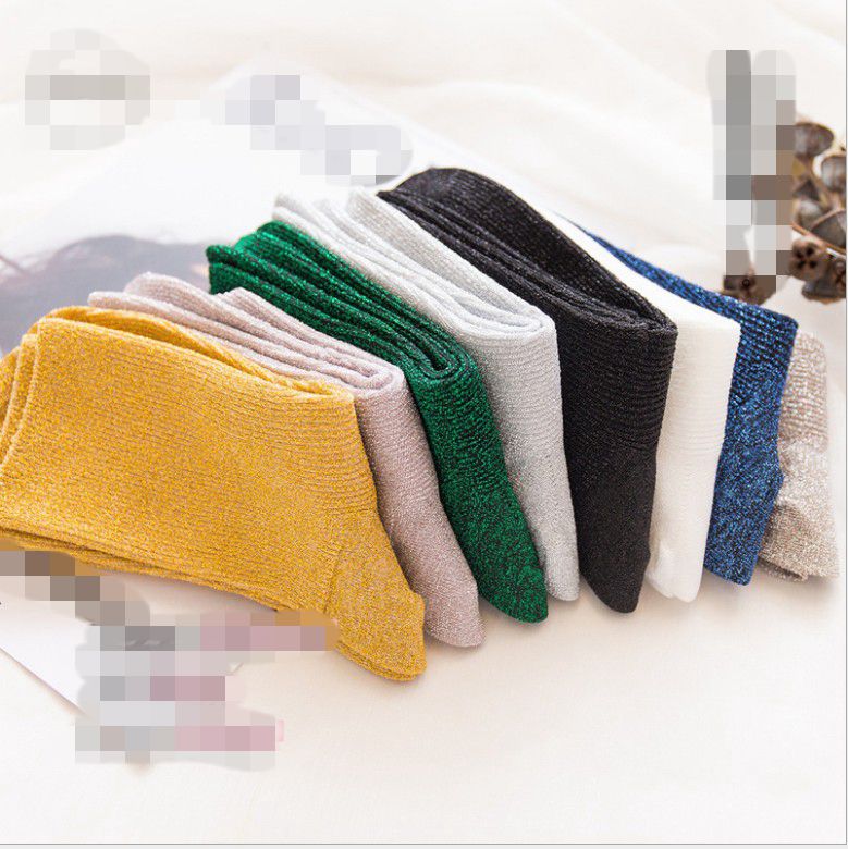 1 paar glänzend Lange Socken Herbst und Frühjahr Neue funkeln Harajuku Weichen frauen Elastische Strumpfwaren