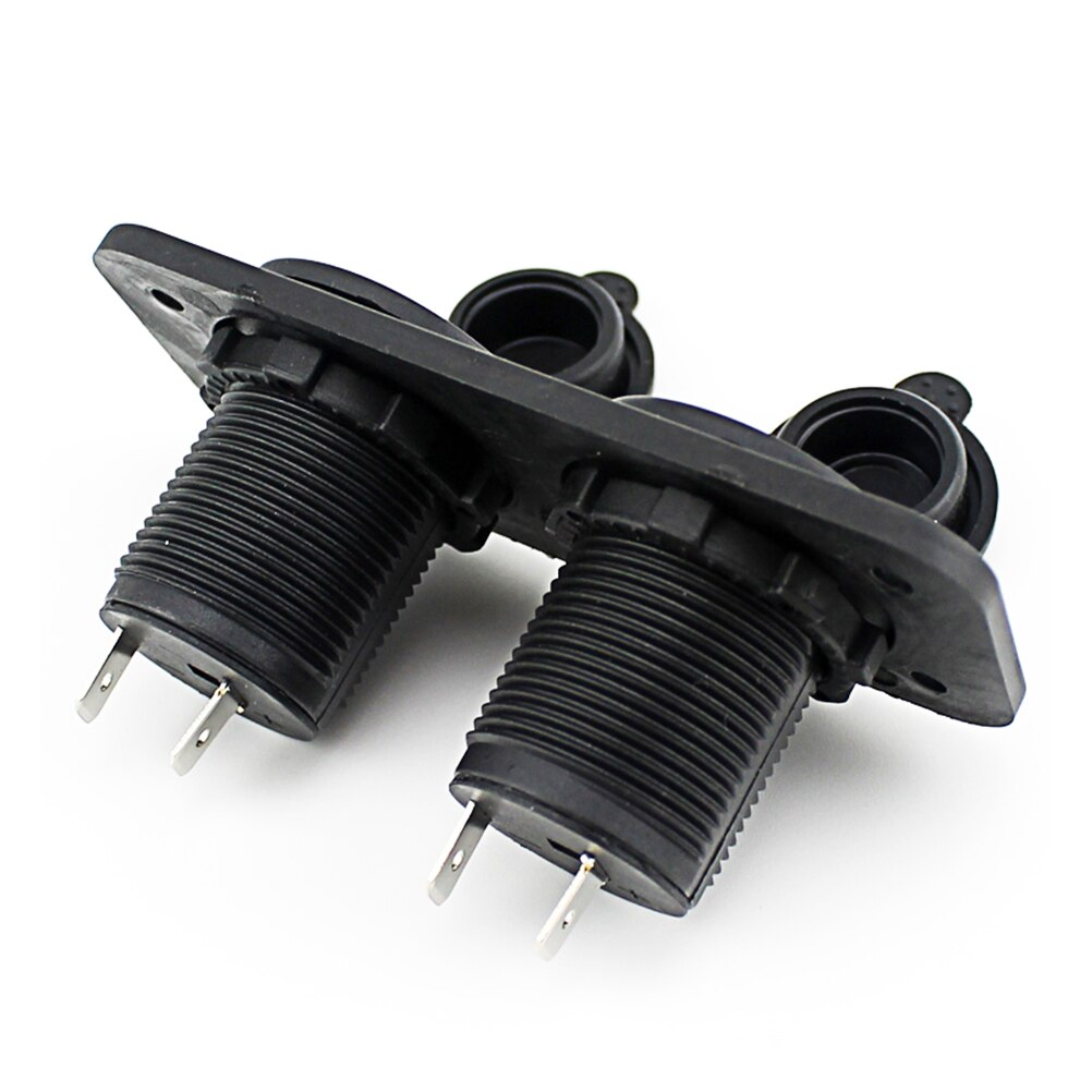 12V Waterdichte Motor Auto Boot Dual Gaten Sigarettenaansteker Voeding Stopcontact Adapter Plug (Zwart) A20