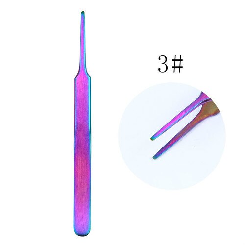 1PC Angled Slanted Eyebrow Tweezers Stainless Steel Face Hair Removal Eye Brow Trimmer Eyelash Clip Cosmetic Beauty Makeup Tool: 03