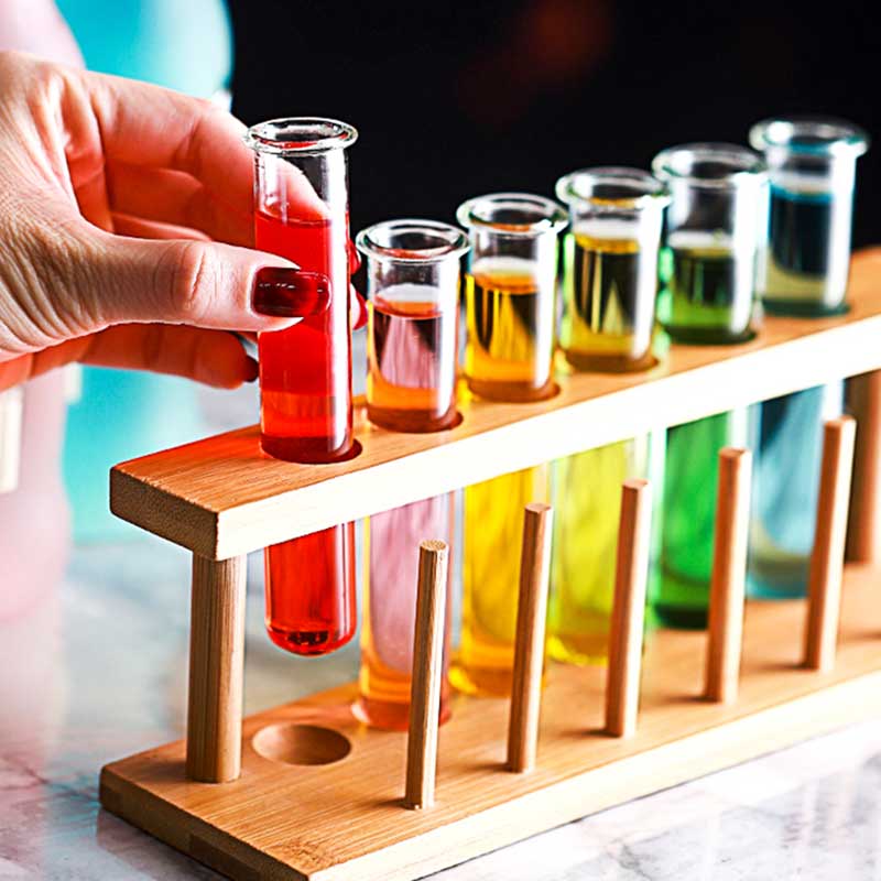6Pcs Test Tube Cocktail Glass With Wood Rack Wine Glass Cup Shot Glass Home Bar Party Barware vasos de vidrio