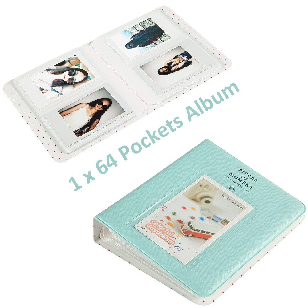 Voor Fujifilm Instax Mini 9 Mini 8 Instant Camera Schilderen/Rose Draagtas Tas Cover Pu Leather Pouch + album + 10-In-1 Kit