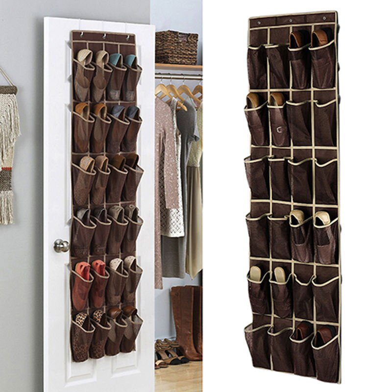 Faroot 24 lommer sko plass dør hengende organisator stativ vegg bag oppbevaring skap holder hjem oppbevaring rekvisita 45*150cm