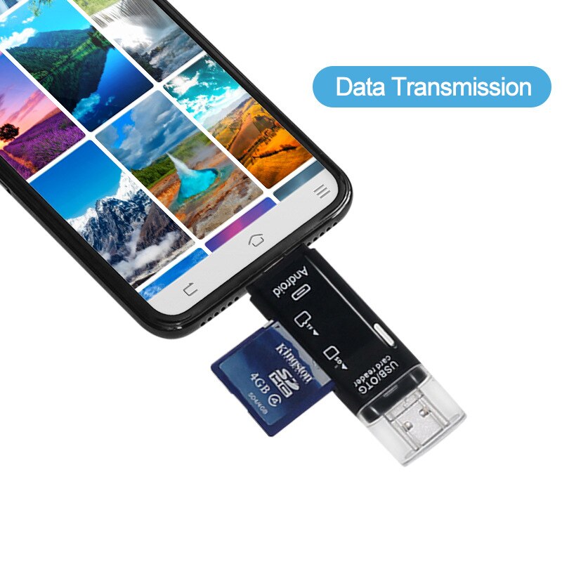 3 in 1Type C en micro USB en USB Kaartlezer USB OTG Hoge Snelheid SD TF Kaart Uitbreiding adapter Voor Android Telefoon Mac Computer