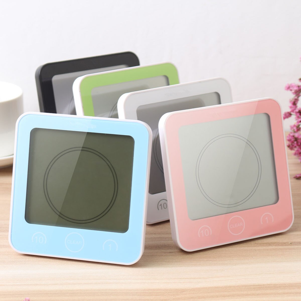 LCD Screen Waterproof Digital Bathroom Wall Clock Temperature Humidity Countdown Time Function Wash Shower Hanging Clocks Timer