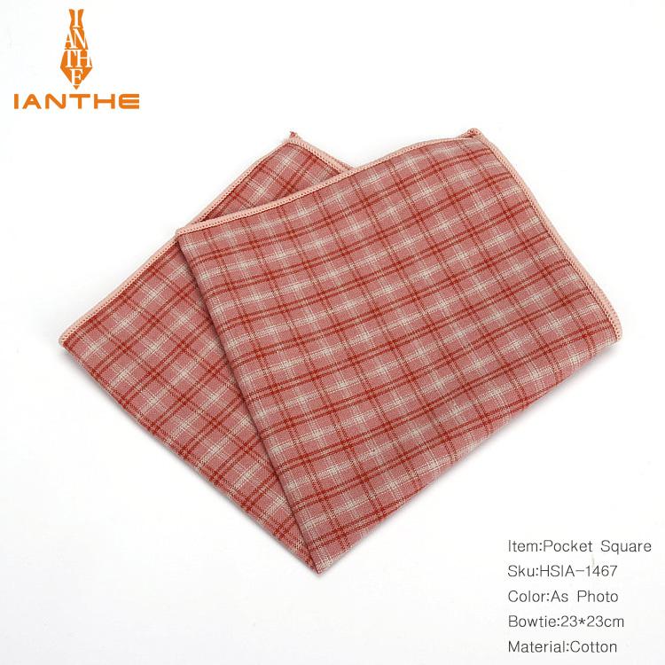 Casual mannen 100% Katoen Zakdoeken Geweven Plaid Pocket Vierkante Mannelijke Bruiloft Zakdoek Handdoeken Hanky Corbatas: IA1467