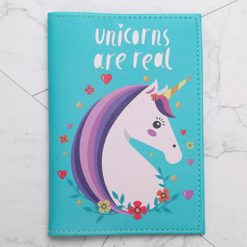 1pc Unicorn PU Leather Travel Passport Cover Cards Case Women Men Travel Credit Card Holder Travel ID&Document Passport Holder: Unicorn09