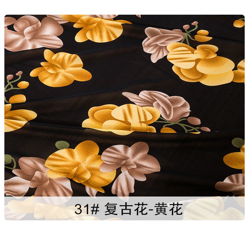 0.5 metros tecido chiffon floral barato ver embora tecido de impressão para vestuário e diy chiffon vintage: 31