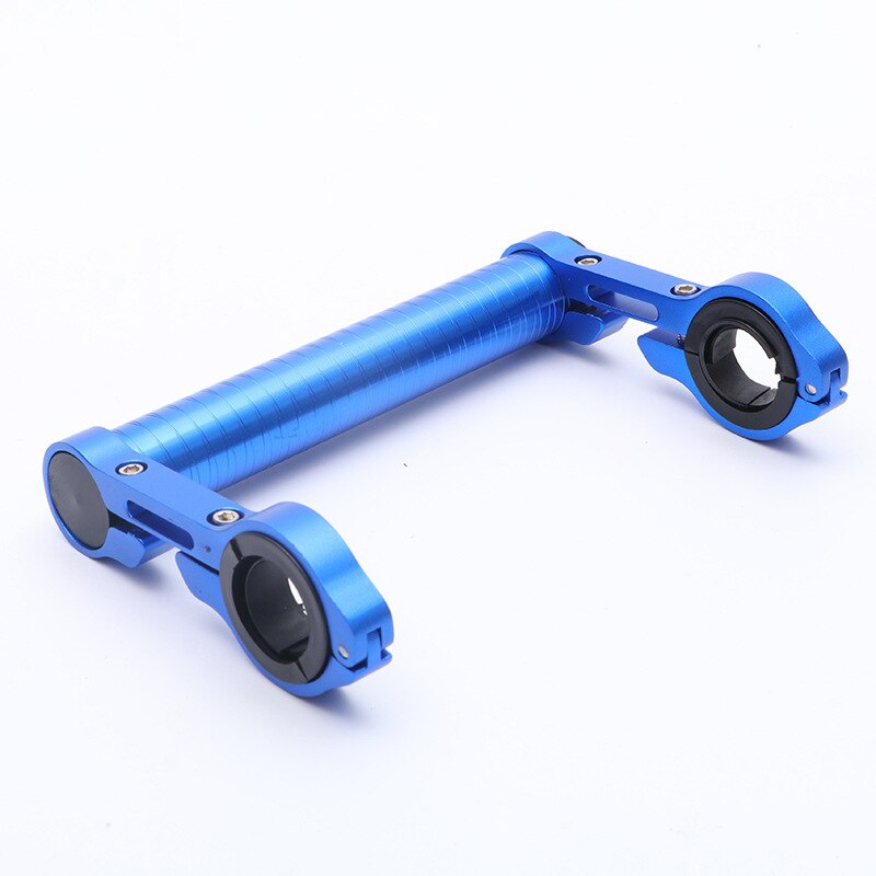 Alargador de manillar de bicicleta, tubo de carbono de 15CM, soporte para Faro de bicicleta de montaña, accesorio soporte para linterna: blue