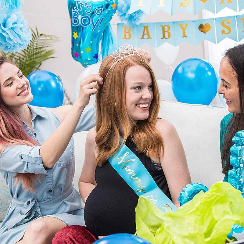 Strass mom mama Moeder Om Tiara Kroon voor Baby Shower verjaardagsfeestje geslacht onthullen zijn een jongen meisje Decoratie favor