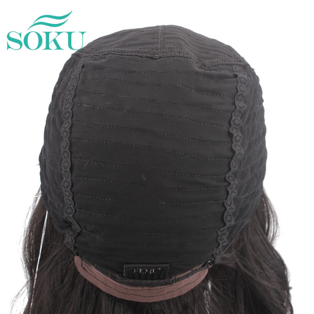 Soku sort brun farve syntetiske blonde front parykker naturlig lige langt hår paryk 22 inches gratis del paryk til sorte kvinder