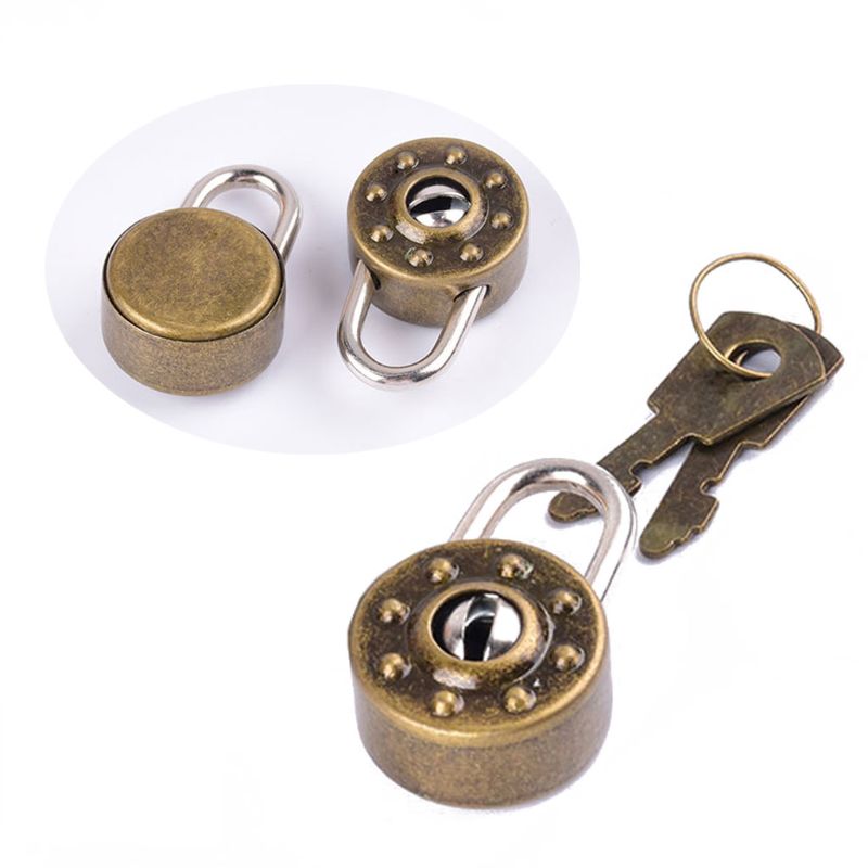 Neue Metall Mini Vorhängeschloss Kleine Gepäck Kasten Schlüssel sperren mit Schlüssel Tasche Koffer Dekor Zubehör