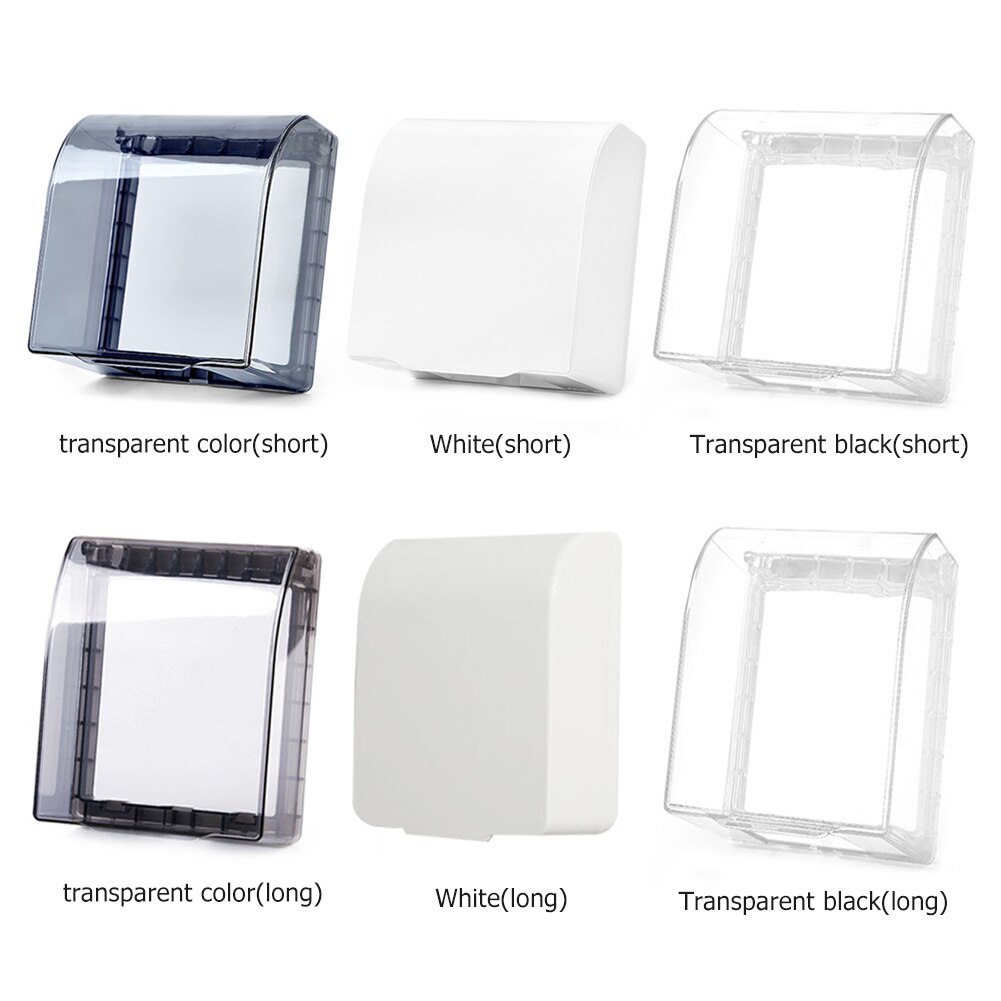 Wall Socket Protection Case Clear Switch Dust Cover Rectangular Power Socket Cover Box Waterproof Household Supplies