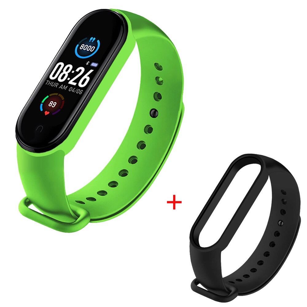 Smart Digitale Horloges Bluetooth Verbinding Call Bericht Herinnering Gezondheid Hartslag Monitoring Fitness Armband Wekker: Tea Green Black